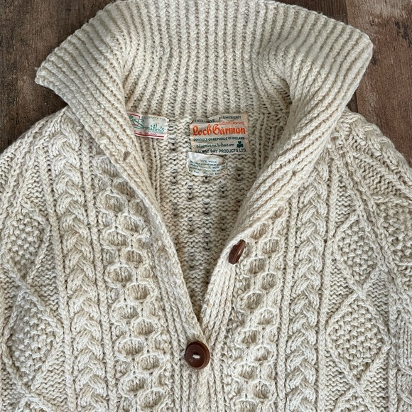 Vintage Irish Knit Shawl Collar Cardigan Ireland - Picture 8 of 12
